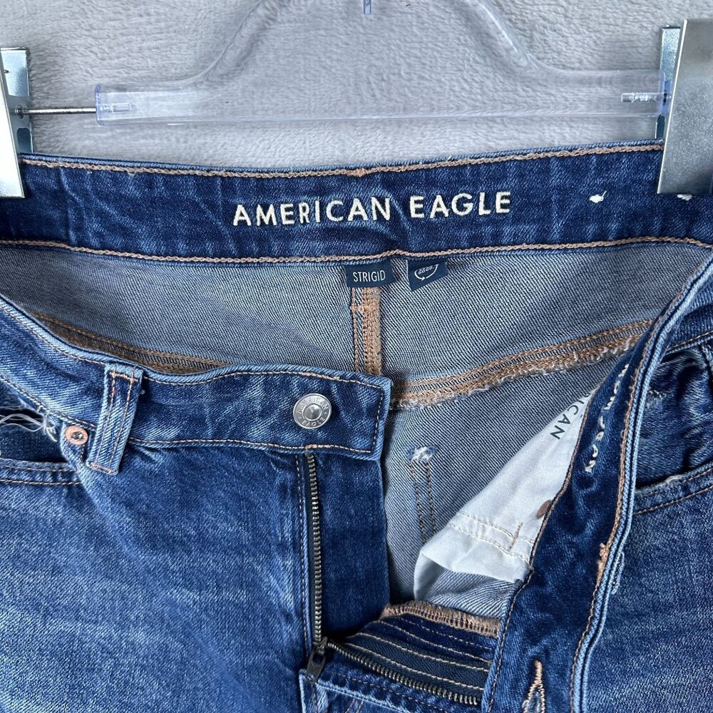American Eagle Strigid Mom Jeans Womens 4 Regular Distressed Medium Wash Blue - Picture 5 of 12